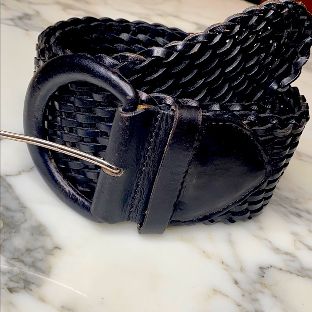 Vintage Leather Braided 3 inch Belt